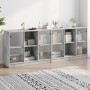 Regal mit Türen aus grauem Holzwerkstoff, 204 x 37 x 75 cm von , Bücherregale und Regale - Ref: Foro24-3206534, Preis: 190,14...