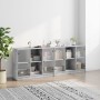 Regal mit Türen aus grauem Holzwerkstoff, 204 x 37 x 75 cm von , Bücherregale und Regale - Ref: Foro24-3206534, Preis: 190,14...