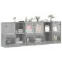 Shelving with gray engineered wood doors 204x37x75 cm by , Bookcases and shelves - Ref: Foro24-3206534, Price: 187,56 €, Disc...