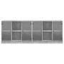 Estantería con puertas madera de ingeniería gris 204x37x75 cm de , Librerías y estanterías - Ref: Foro24-3206534, Precio: 191...