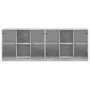 Shelving with gray engineered wood doors 204x37x75 cm by , Bookcases and shelves - Ref: Foro24-3206534, Price: 187,56 €, Disc...
