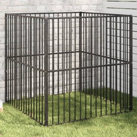 Hundelaufstall mit 4 schwarz verzinkten Stahlplatten von , Hundehütten - Ref: Foro24-172209, Preis: 106,41 €, Rabatt: %