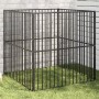 Corralito para perros con 4 paneles acero galvanizado negro de , Casetas para perros - Ref: Foro24-172209, Precio: 106,30 €, ...