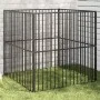 Corralito para perros con 4 paneles acero galvanizado negro de , Casetas para perros - Ref: Foro24-172209, Precio: 104,24 €, ...