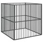 Corralito para perros con 4 paneles acero galvanizado negro de , Casetas para perros - Ref: Foro24-172209, Precio: 106,30 €, ...