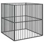 Corralito para perros con 4 paneles acero galvanizado negro de , Casetas para perros - Ref: Foro24-172209, Precio: 104,24 €, ...