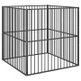 Corralito para perros con 4 paneles acero galvanizado negro de , Casetas para perros - Ref: Foro24-172209, Precio: 106,30 €, ...