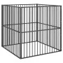 Corralito para perros con 4 paneles acero galvanizado negro de , Casetas para perros - Ref: Foro24-172209, Precio: 104,24 €, ...