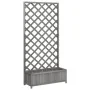 Jardinera con enrejado madera maciza de abeto gris de , Maceteros y jardineras - Ref: Foro24-365480, Precio: 131,26 €, Descue...