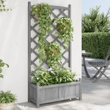 Pflanzgefäß mit Gitter aus massivem grauem Tannenholz von , Töpfe und Pflanzgefäße - Ref: Foro24-365489, Preis: 88,15 €, Raba...