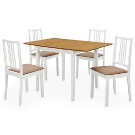 Juego de muebles de comedor 5 piezas MDF blanco de , muebles para cocinas y comedores - Ref: Foro24-276409, Precio: 377,76 €,...
