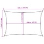 Toldo de vela rectangular HDPE naranja 160 g/m² 4x5 m