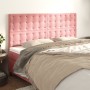 Cabeceros 4 unidades de terciopelo rosa 90x5x78/88 cm