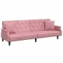 Pink velvet sofa bed with armrests by , Sofas - Ref: Foro24-351947, Price: 279,39 €, Discount: %