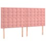 Cabeceros 4 unidades de terciopelo rosa 90x5x78/88 cm