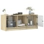 TV-Schrank mit Glastüren Sonoma-Eiche 102x37x42 cm von , TV-Möbel - Ref: Foro24-836408, Preis: 67,28 €, Rabatt: %