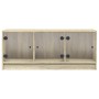 TV-Schrank mit Glastüren Sonoma-Eiche 102x37x42 cm von , TV-Möbel - Ref: Foro24-836408, Preis: 67,28 €, Rabatt: %