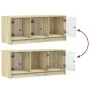 Mueble de TV con puertas de vidrio roble Sonoma 102x37x42 cm de , Muebles TV - Ref: Foro24-836408, Precio: 66,44 €, Descuento: %