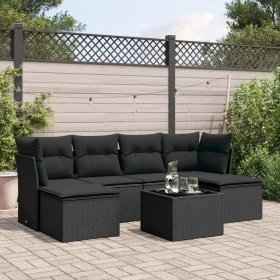 7-piece garden dining set and black synthetic rattan cushions by , Garden sets - Ref: Foro24-3249854, Price: 418,70 €, Discou...