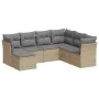 Set sofás de jardín 7 piezas y cojines ratán sintético beige de , Conjuntos de jardín - Ref: Foro24-3249828, Precio: 433,74 €...