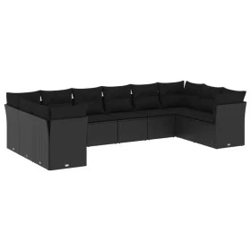 Set de sofás de jardín 10 pzas cojines ratán sintético negro de , Conjuntos de jardín - Ref: Foro24-3250034, Precio: 608,97 €...