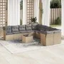 Set von 11-teiligen Gartensofas mit beigen Kissen aus synthetischem Rattan von , Gartensets - Ref: Foro24-3250088, Preis: 666...