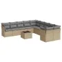 Set von 11-teiligen Gartensofas mit beigen Kissen aus synthetischem Rattan von , Gartensets - Ref: Foro24-3250088, Preis: 666...