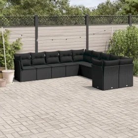 Garden sofa set 10 pieces with black synthetic rattan cushions by , Garden sets - Ref: Foro24-3250074, Price: 608,97 €, Disco...