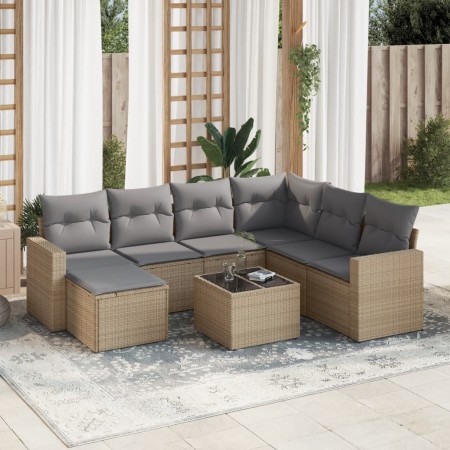 Garden sofa set with beige cushions 8 pcs PE rattan by , Modular outdoor sofas - Ref: Foro24-3251646, Price: 525,66 €, Discou...