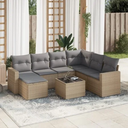 Garden sofa set with beige cushions 8 pcs PE rattan by , Modular outdoor sofas - Ref: Foro24-3251646, Price: 526,53 €, Discou...