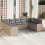 9-piece garden sofa set with beige synthetic rattan cushions by , Modular outdoor sofas - Ref: Foro24-3251736, Price: 625,93 ...