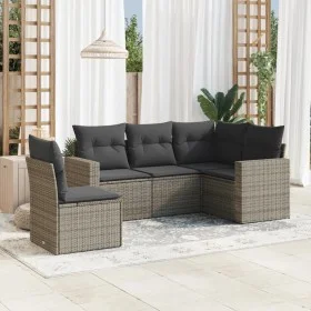 Garden sofa set with cushions 5 pieces gray synthetic rattan by , Garden sets - Ref: Foro24-3218960, Price: 317,07 €, Discoun...