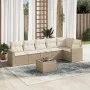 7-piece garden sofa set and beige synthetic rattan cushions by , Garden sets - Ref: Foro24-3218988, Price: 471,21 €, Discount: %