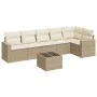 7-piece garden sofa set and beige synthetic rattan cushions by , Garden sets - Ref: Foro24-3218988, Price: 471,21 €, Discount: %