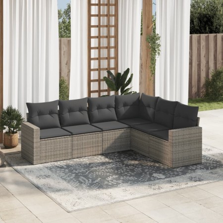 6-teiliges Gartenmöbel-Set und graue synthetische Rattankissen von , Gartensets - Ref: Foro24-3219000, Preis: 369,95 €, Rabat...