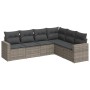 6-piece garden furniture set and gray synthetic rattan cushions by , Garden sets - Ref: Foro24-3219000, Price: 369,95 €, Disc...