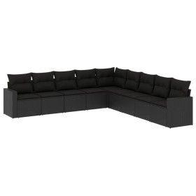 8-teiliges Gartensofa-Set und schwarze synthetische Rattankissen von , Gartensets - Ref: Foro24-3219075, Preis: 563,57 €, Rab...