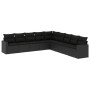 8-teiliges Gartensofa-Set und schwarze synthetische Rattankissen von , Gartensets - Ref: Foro24-3219075, Preis: 563,57 €, Rab...