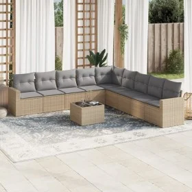 Garden sofa set with beige cushions 10 pieces synthetic rattan by , Garden sets - Ref: Foro24-3219089, Price: 593,70 €, Disco...