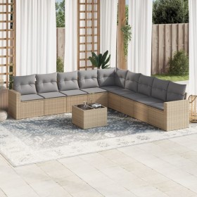 Juego de sofás jardín con cojines beige 10 pzas ratán sintético de , Conjuntos de jardín - Ref: Foro24-3219089, Precio: 584,1...