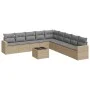Gartensofa-Set mit beigen Kissen, 10-teilig, synthetisches Rattan von , Gartensets - Ref: Foro24-3219089, Preis: 593,70 €, Ra...