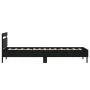 Bed frame with black engineered wood headboard 75x190 cm by , Beds and slatted bases - Ref: Foro24-838569, Price: 77,16 €, Di...