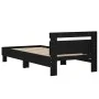 Bed frame with black engineered wood headboard 75x190 cm by , Beds and slatted bases - Ref: Foro24-838569, Price: 77,16 €, Di...