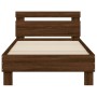 Eichenbraunes Holzwerkstoffbett mit Kopfteil 75x190 cm von , Betten und Lattenroste - Ref: Foro24-838574, Preis: 78,37 €, Rab...