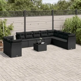 11-piece garden sofa set and black synthetic rattan cushions by , Garden sets - Ref: Foro24-3249704, Price: 693,04 €, Discoun...