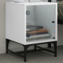 Mesitas de noche con puertas de vidrio 2 uds blanco 35x37x50 cm de , Mesitas de noche - Ref: Foro24-836519, Precio: 47,15 €, ...