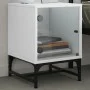 Mesitas de noche con puertas de vidrio 2 uds blanco 35x37x50 cm de , Mesitas de noche - Ref: Foro24-836519, Precio: 46,77 €, ...