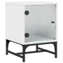 Mesitas de noche con puertas de vidrio 2 uds blanco 35x37x50 cm de , Mesitas de noche - Ref: Foro24-836519, Precio: 46,77 €, ...