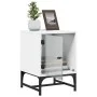 Mesitas de noche con puertas de vidrio 2 uds blanco 35x37x50 cm de , Mesitas de noche - Ref: Foro24-836519, Precio: 46,77 €, ...