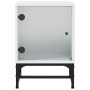 Mesitas de noche con puertas de vidrio 2 uds blanco 35x37x50 cm de , Mesitas de noche - Ref: Foro24-836519, Precio: 47,15 €, ...